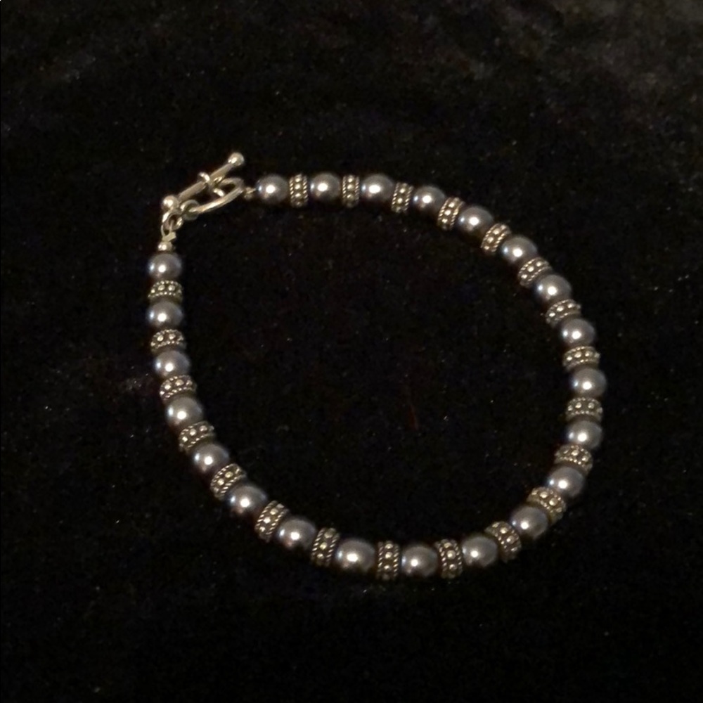 Ladies Two Tone Beaded bracelet